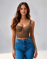 Delia Mesh Underwire Bustier Top