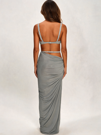 Cutenew Pleated Camisole & Maxi Skirt Set