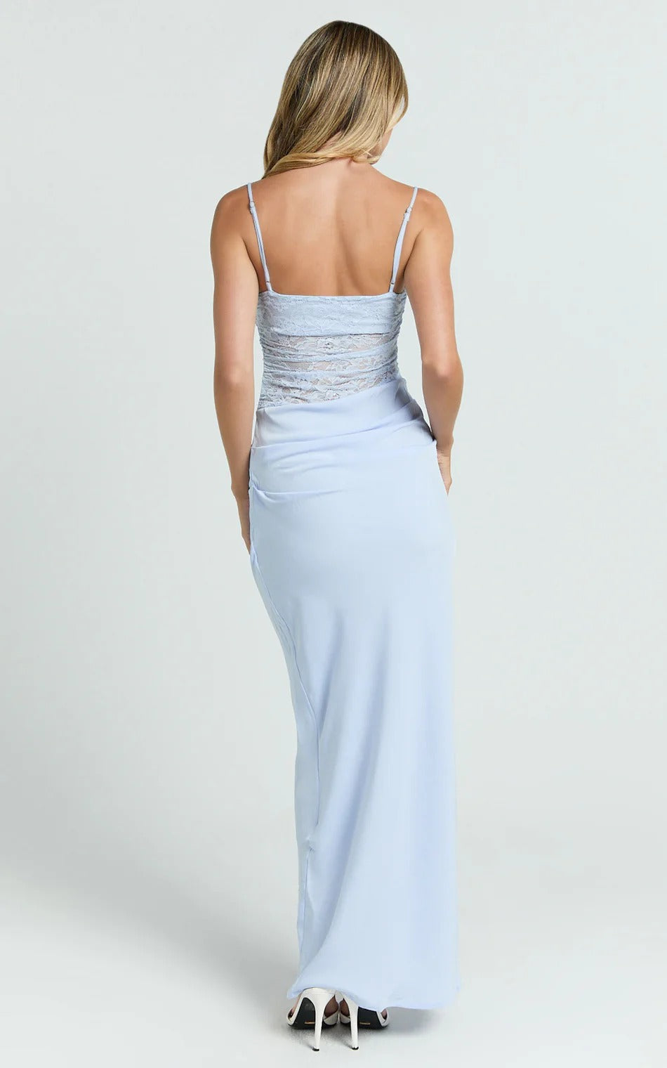 Amelie Cowl-Neck Lace-Bodice Maxi Dress – product image 2