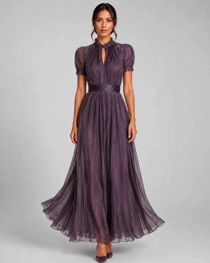 Anne Lace-Pleated Maxi Dress - product image 1