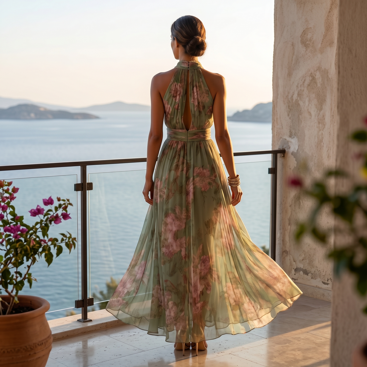 Rosalie Floral Halter Summer Maxi Dress - product image 3