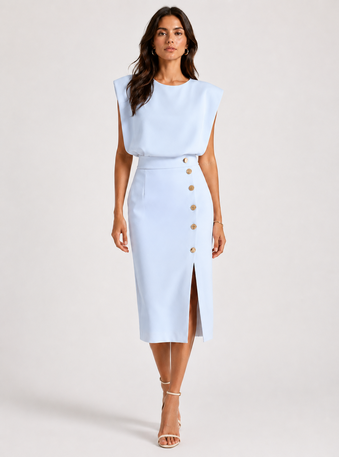 Camille Structured Button-Front Midi Dress - product image 6
