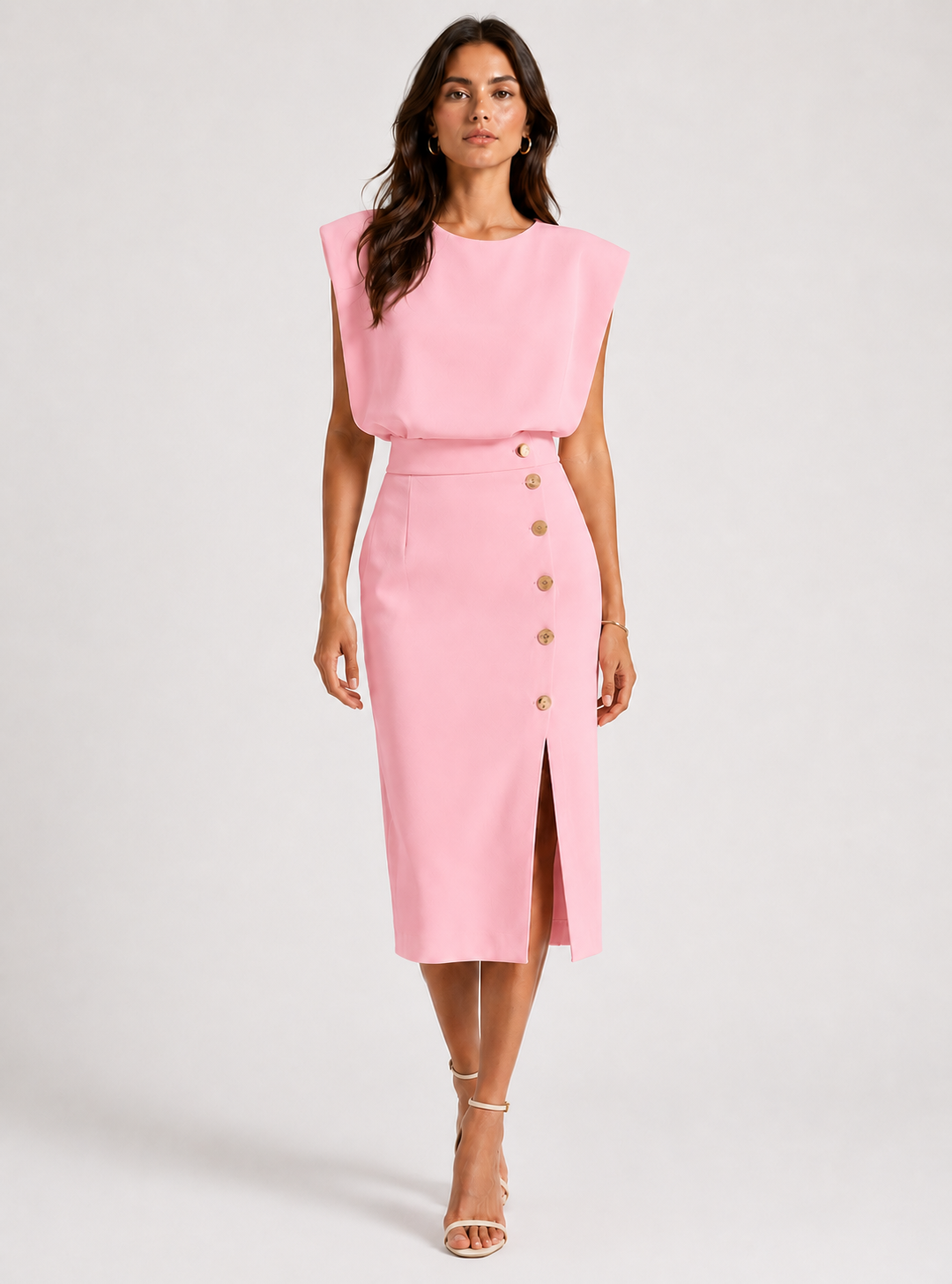 Camille Structured Button-Front Midi Dress - product image 7