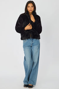 Noella Black Collared Faux-Fur Jacket - product image 3
