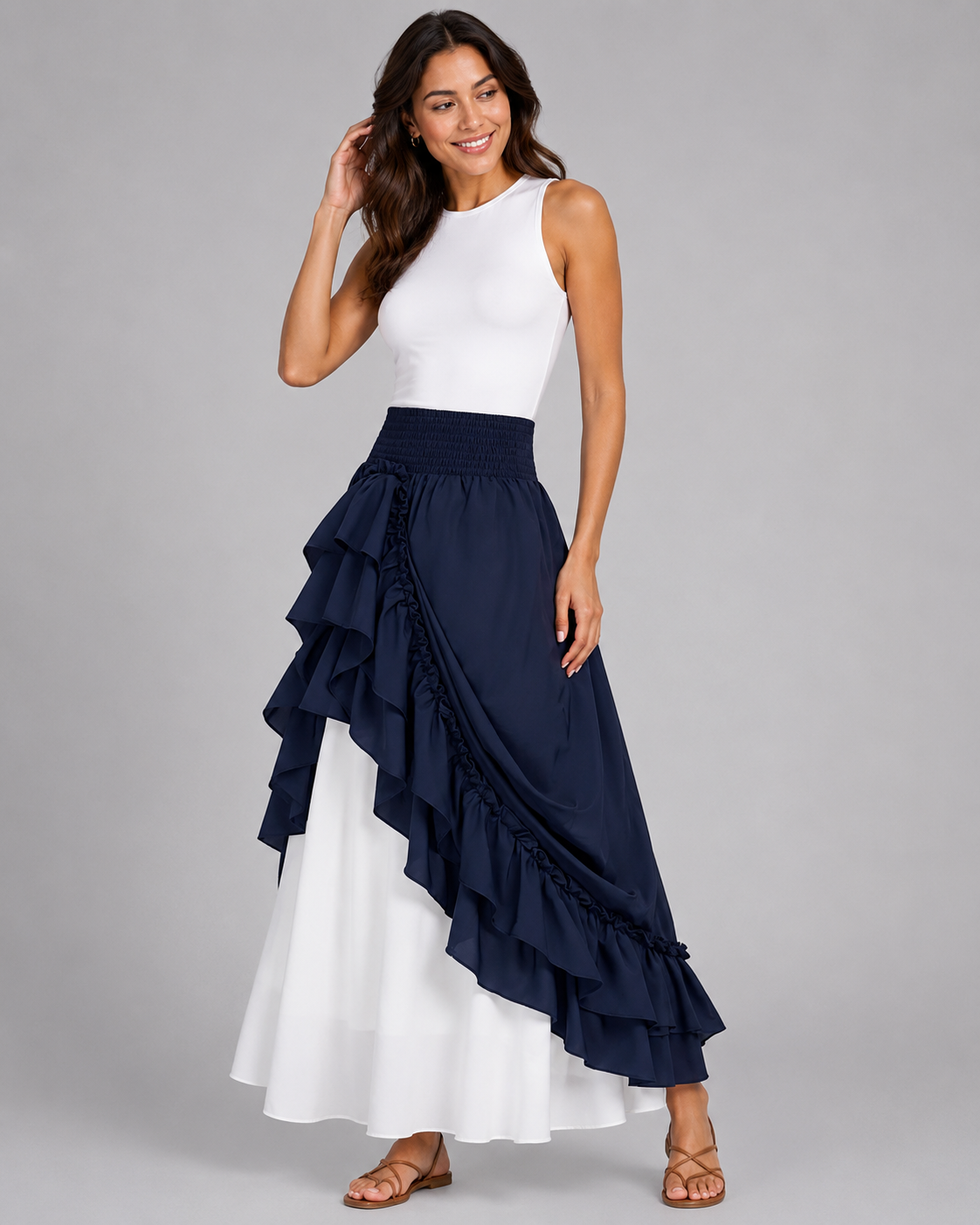Xanthe Ruffled Renaissance Maxi Skirt