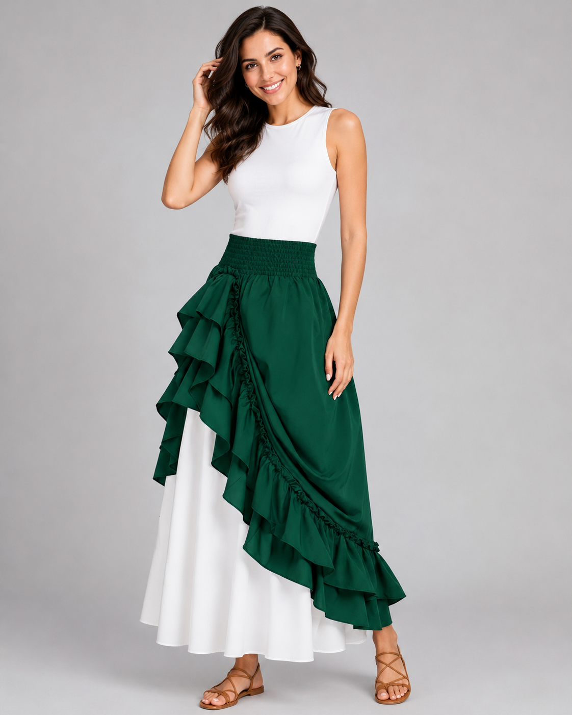 Xanthe Ruffled Renaissance Maxi Skirt