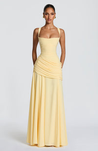 Sura Cowl-Neck Chiffon Maxi Dress - Lemon - product image 5