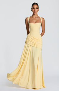 Sura Cowl-Neck Chiffon Maxi Dress - Lemon - product image 1