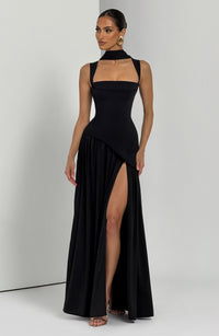 Tullulah Square-Neck Chiffon Maxi Dress - Black - product image 6