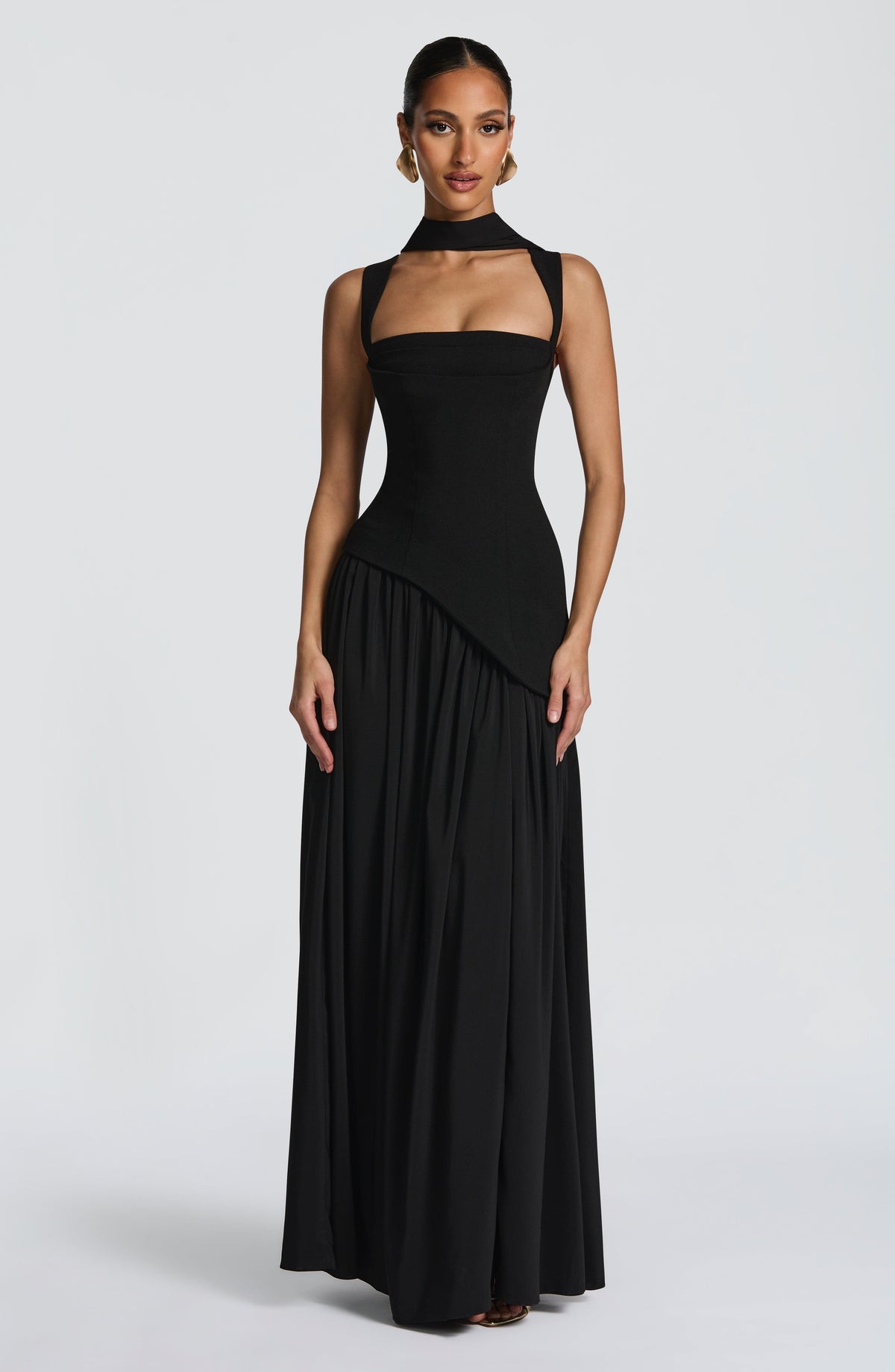 Tullulah Square-Neck Chiffon Maxi Dress - Black - product image 2