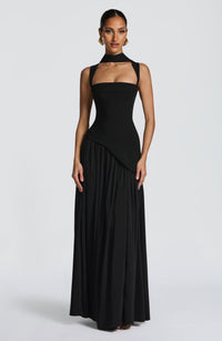 Tullulah Square-Neck Chiffon Maxi Dress - Black - product image 2