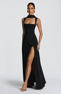 Tullulah Square-Neck Chiffon Maxi Dress - Black - product image 4