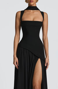 Tullulah Square-Neck Chiffon Maxi Dress - Black - product image 5