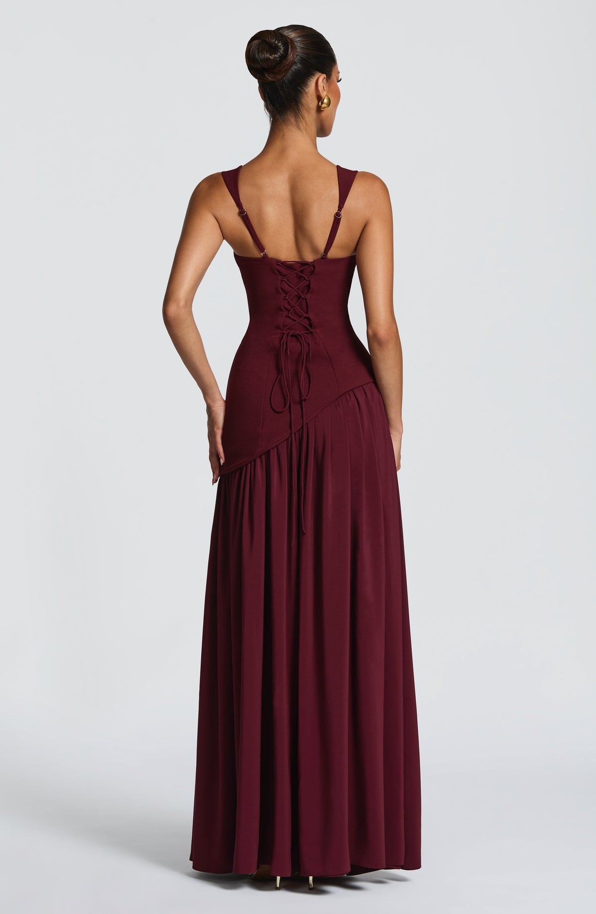 Tullulah Square-Neck Chiffon Maxi Dress - Cherry Red - product image 2